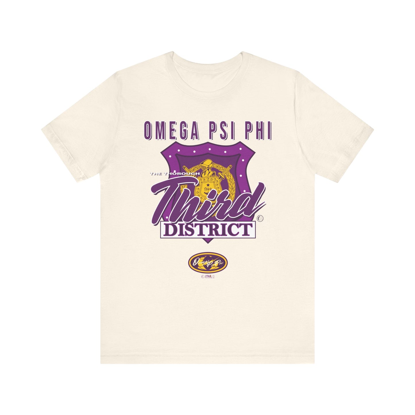 Omega Psi Phi The Thorough District Badge - Unisex Jersey Short Sleeve Tee