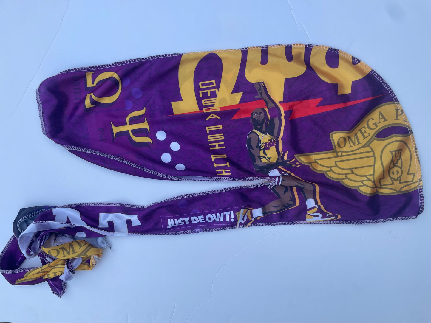 Omega Psi Phi GOATed Collage Print – Silk Durag
