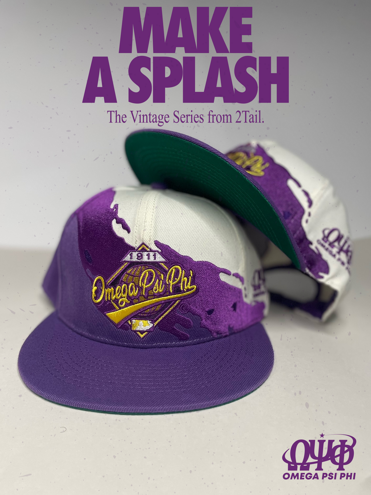 All Star Ques of Omega Psi Phi – Vintage Low Profile Adjustable Strap Splash Baseball Cap