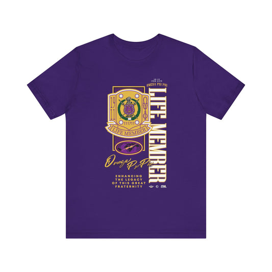 Omega Psi Phi Life Memeber - Unisex Jersey Short Sleeve Tee
