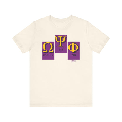 Brotherhood Letters Omega Psi Phi - Unisex Jersey Short Sleeve Tee