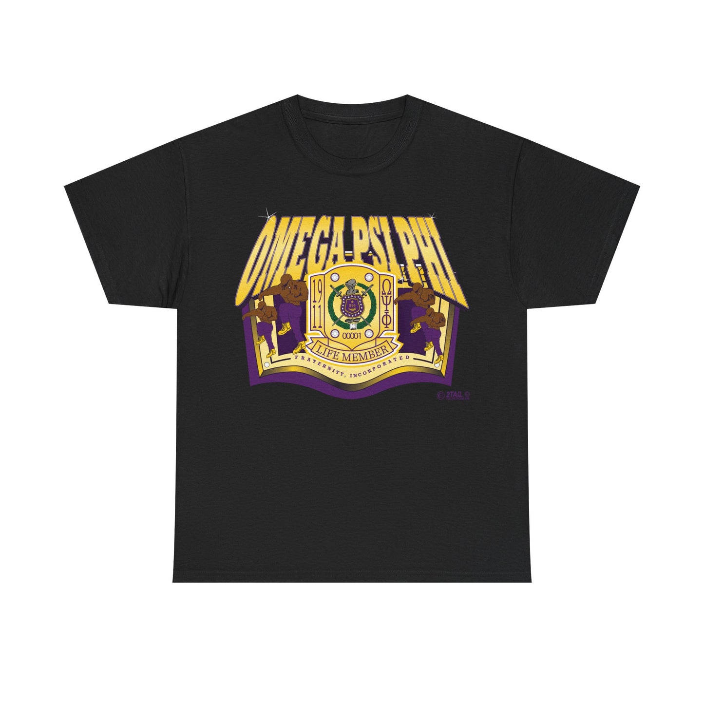Omega Psi Phi Life Member Banner - Unisex Heavy Cotton Tee