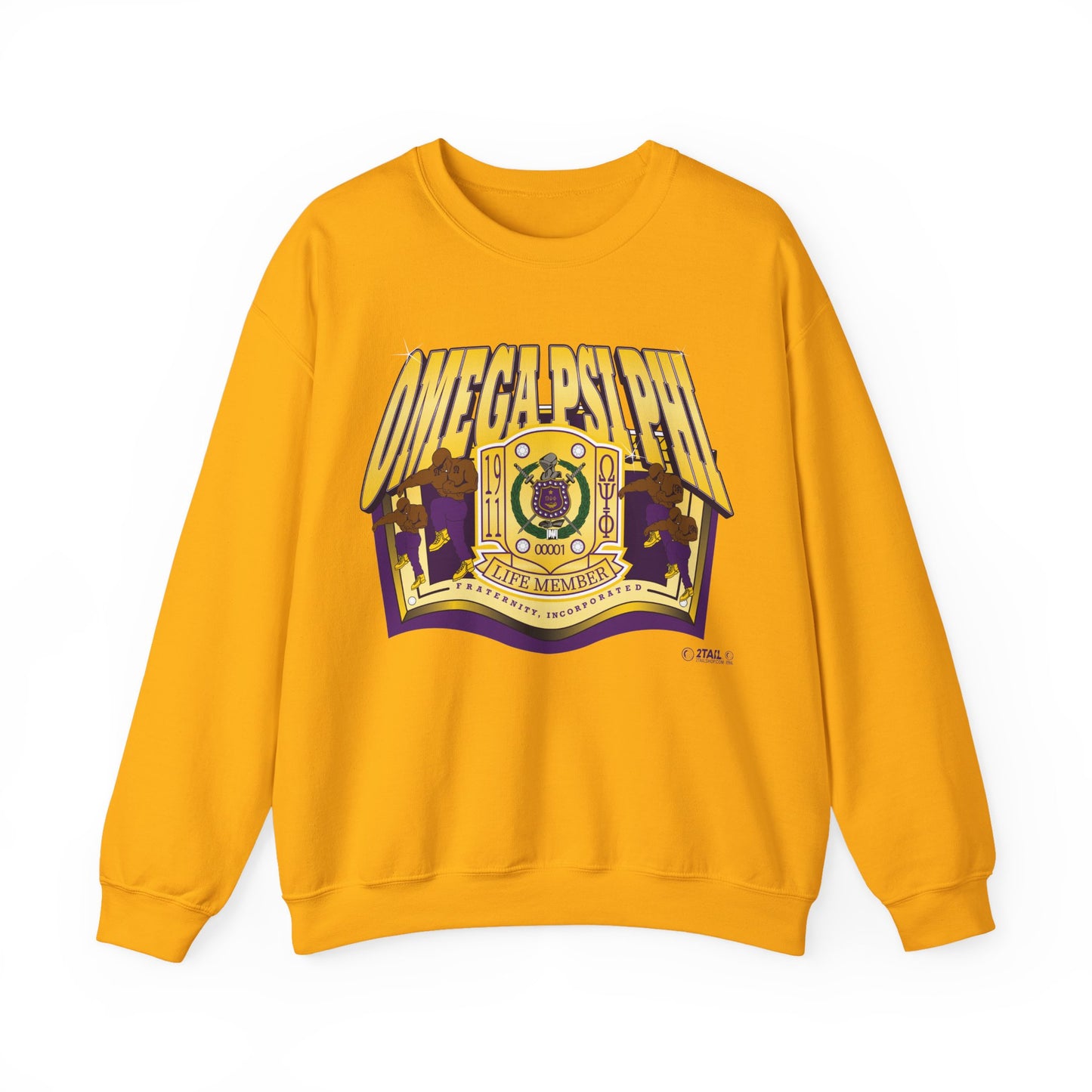 Omega Psi Phi Life Member Banner - Unisex Heavy Blend™ Crewneck Sweatshirt