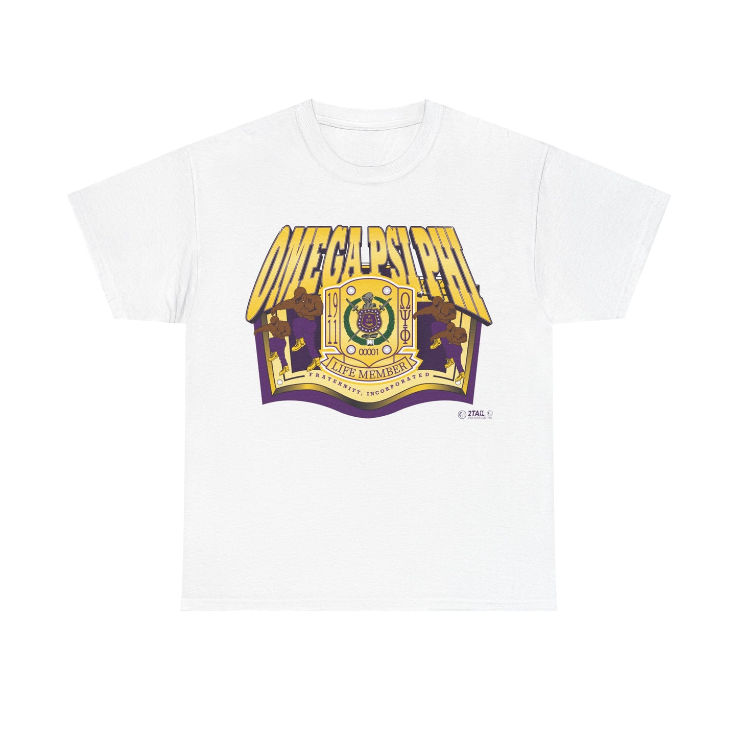 Omega Psi Phi Life Member Banner - Unisex Heavy Cotton Tee