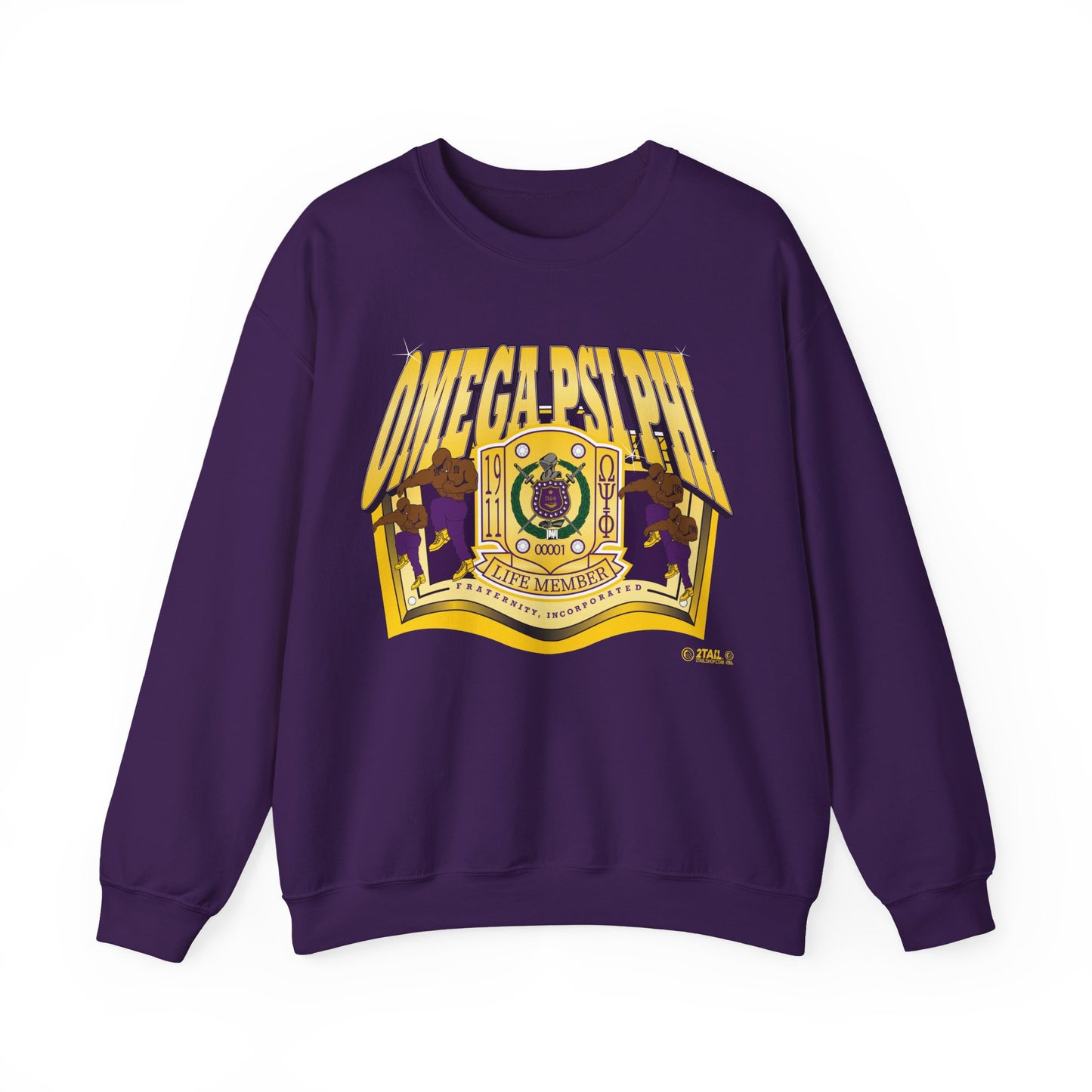 Omega Psi Phi Life Member Banner - Unisex Heavy Blend™ Crewneck Sweatshirt