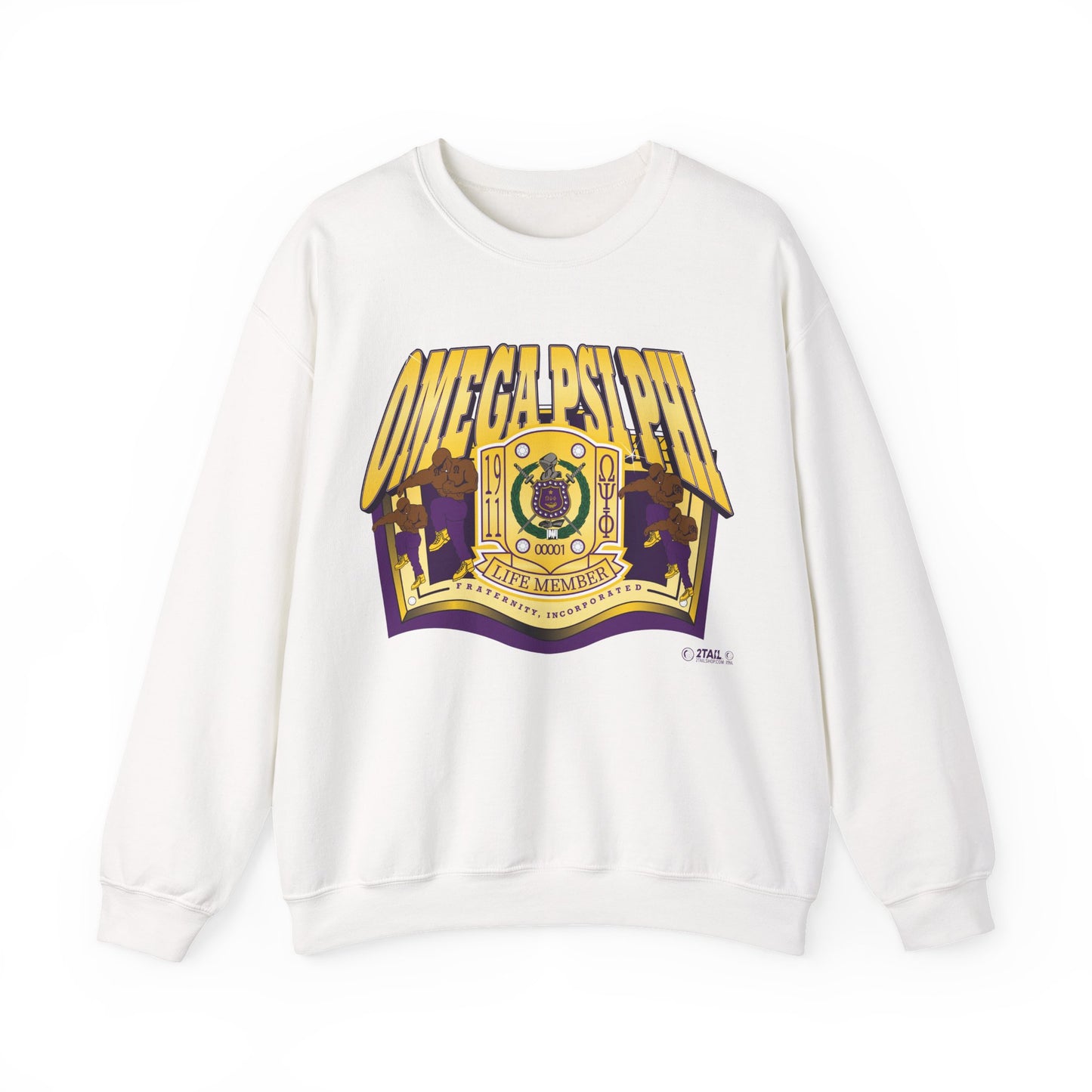 Omega Psi Phi Life Member Banner - Unisex Heavy Blend™ Crewneck Sweatshirt