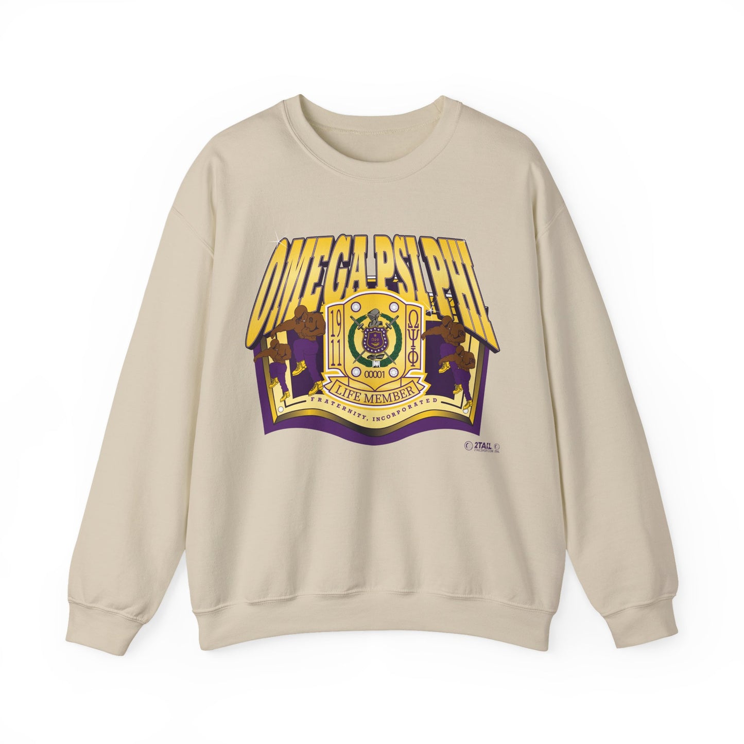 Omega Psi Phi Life Member Banner - Unisex Heavy Blend™ Crewneck Sweatshirt