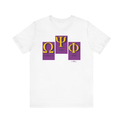 Brotherhood Letters Omega Psi Phi - Unisex Jersey Short Sleeve Tee