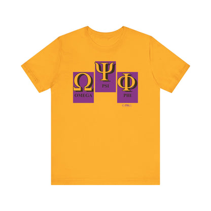 Brotherhood Letters Omega Psi Phi - Unisex Jersey Short Sleeve Tee