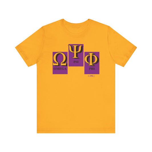 Brotherhood Letters Omega Psi Phi - Unisex Jersey Short Sleeve Tee