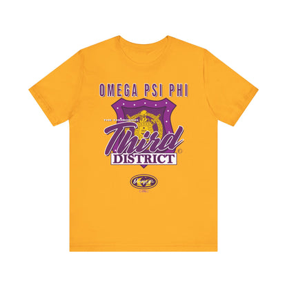 Omega Psi Phi The Thorough Third District Badge - Unisex Jersey Short Sleeve Tee
