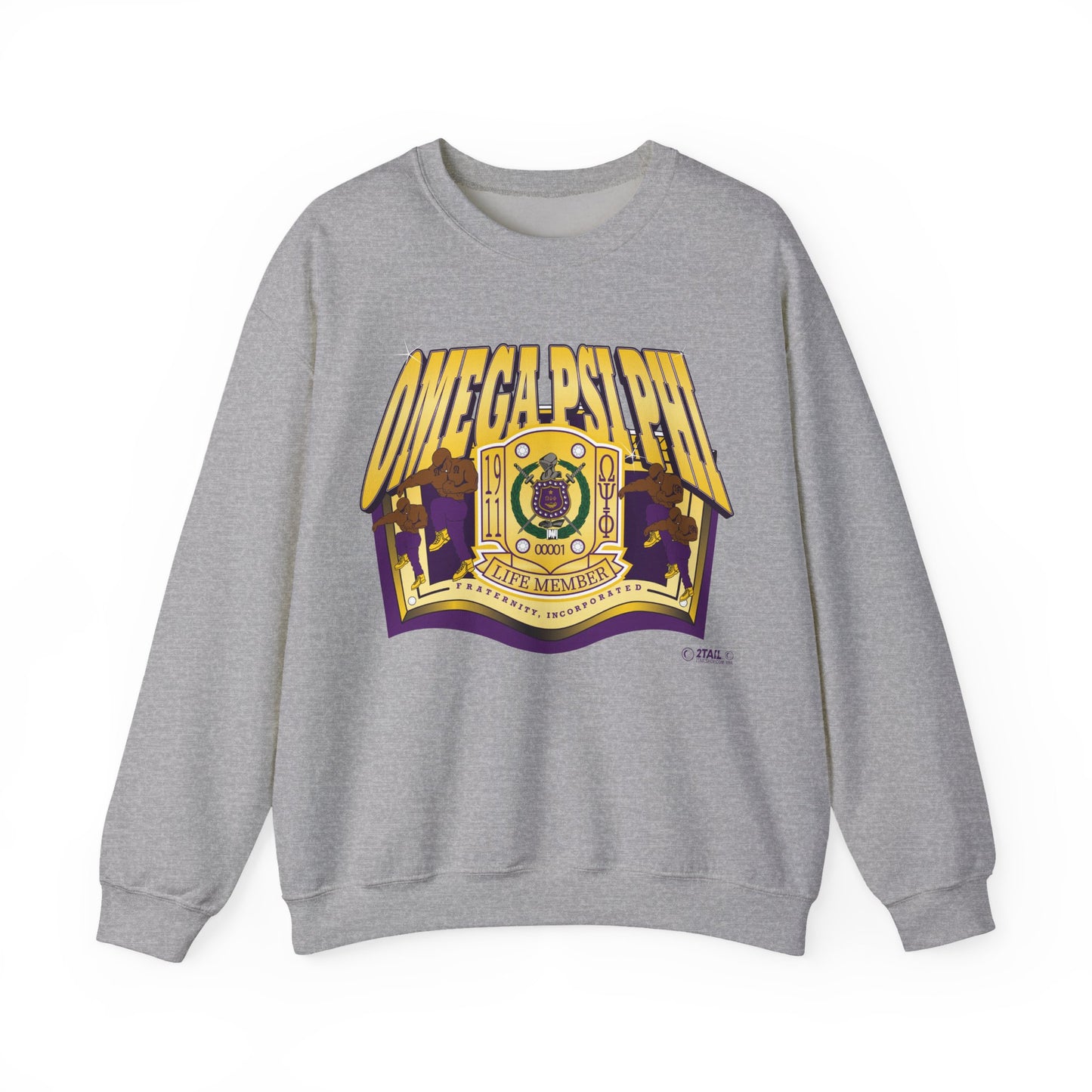 Omega Psi Phi Life Member Banner - Unisex Heavy Blend™ Crewneck Sweatshirt