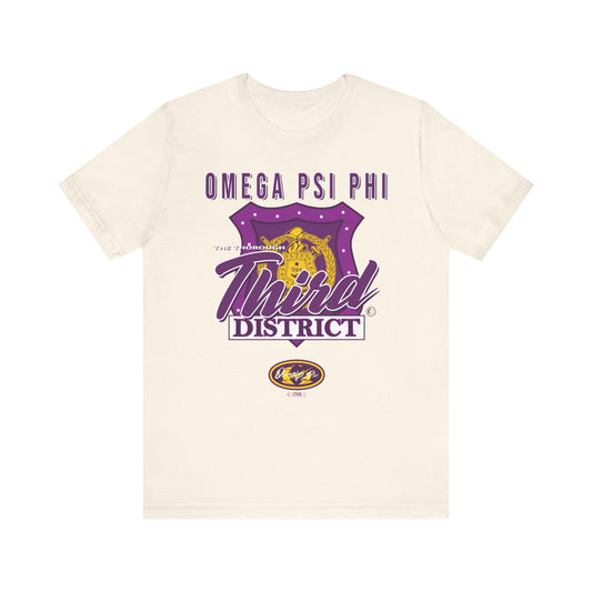 Omega Psi Phi The Thorough District Badge - Unisex Jersey Short Sleeve Tee