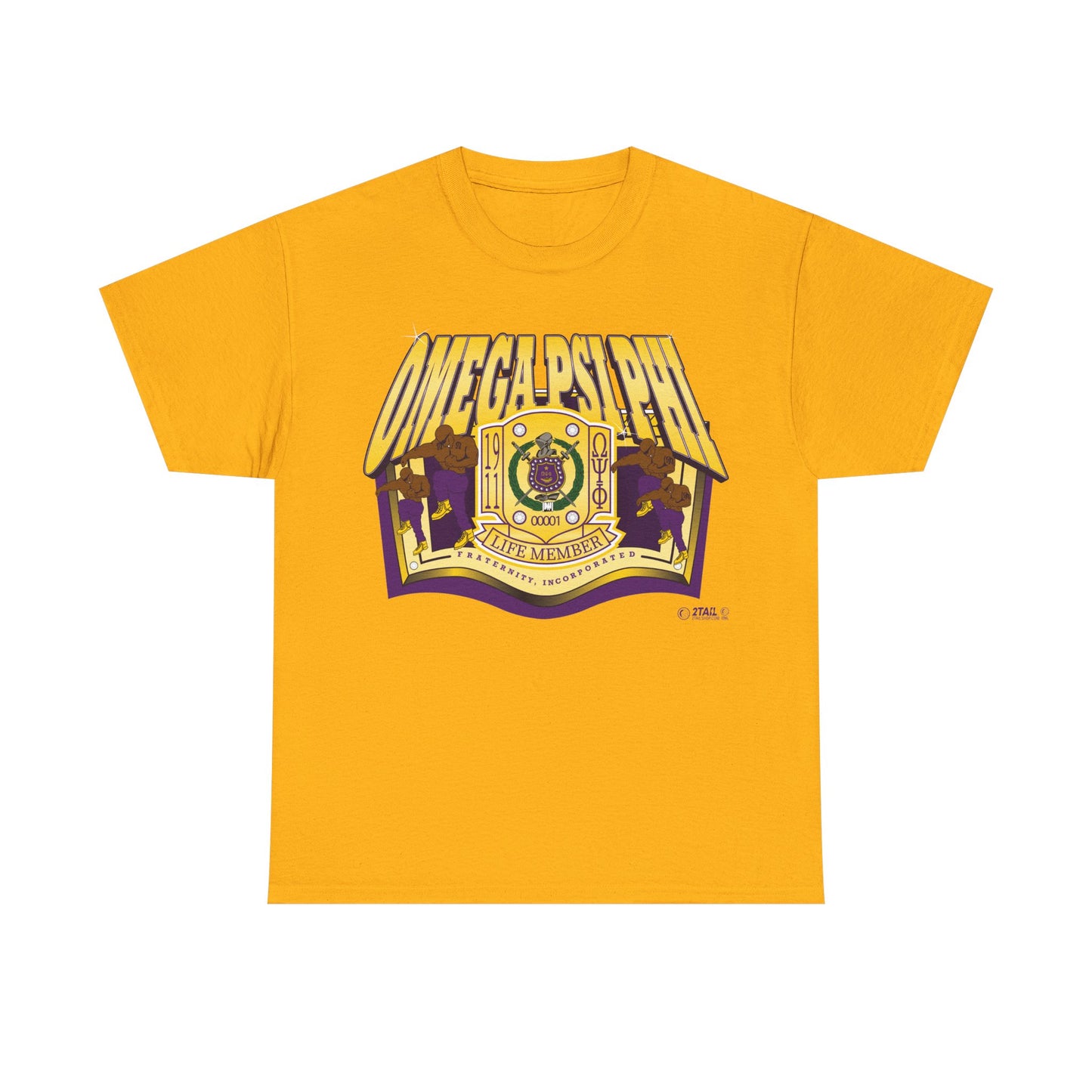 Omega Psi Phi Life Member Banner - Unisex Heavy Cotton Tee