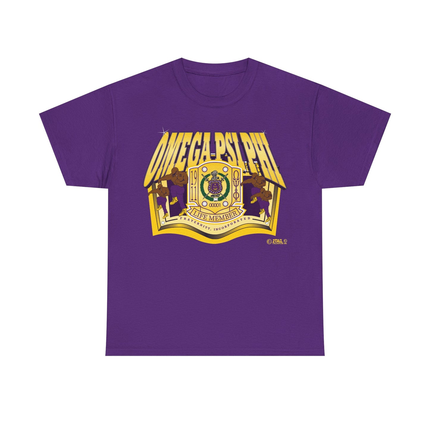 Omega Psi Phi Life Member Banner - Unisex Heavy Cotton Tee