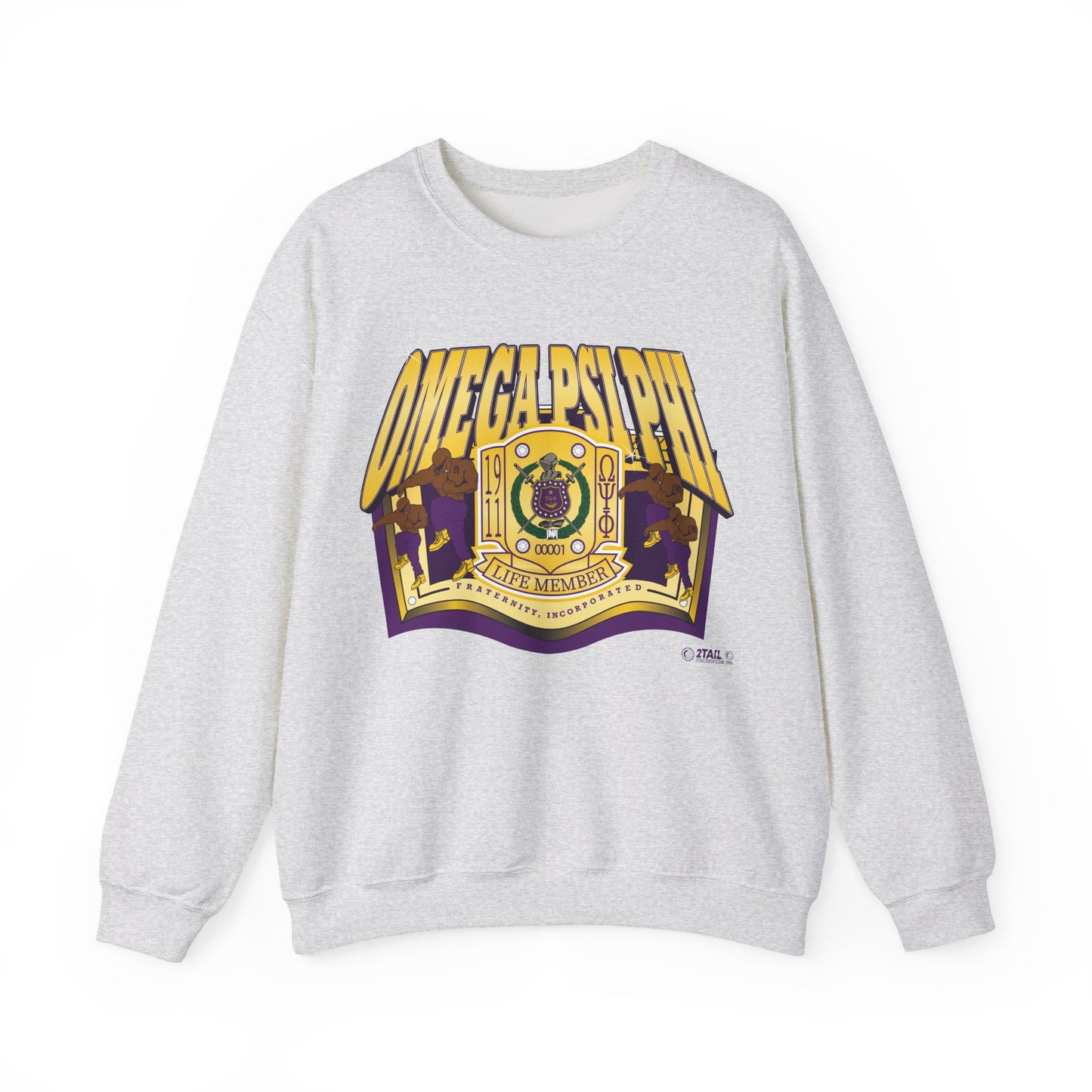 Omega Psi Phi Life Member Banner - Unisex Heavy Blend™ Crewneck Sweatshirt
