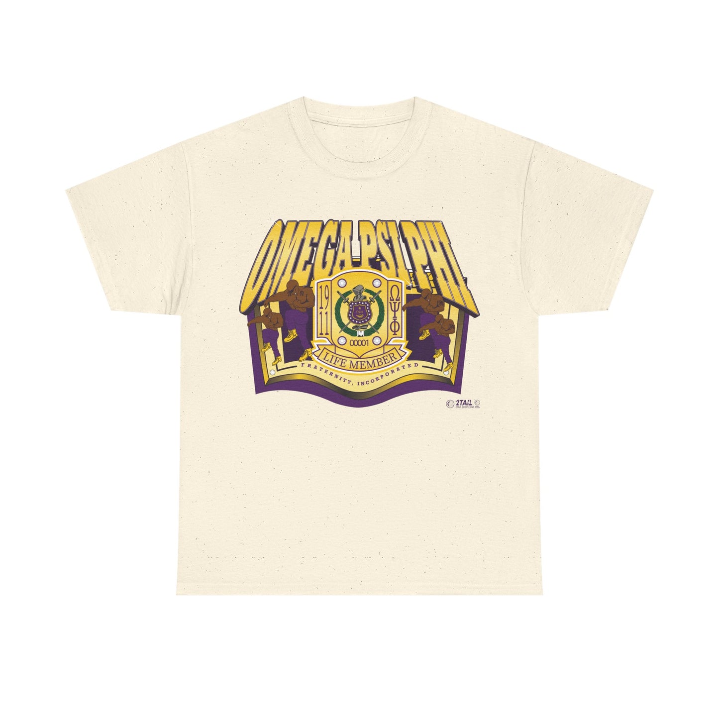 Omega Psi Phi Life Member Banner - Unisex Heavy Cotton Tee