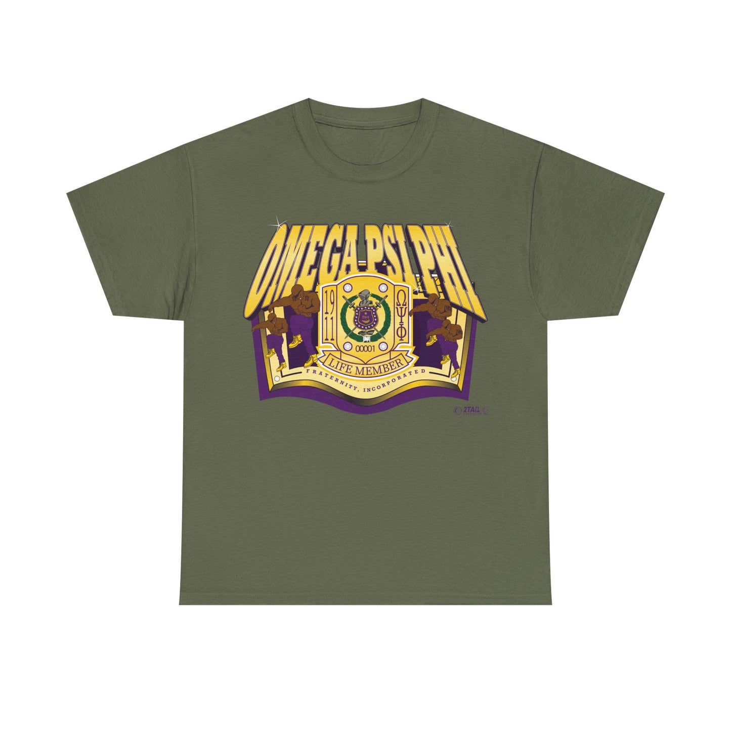 Omega Psi Phi Life Member Banner - Unisex Heavy Cotton Tee