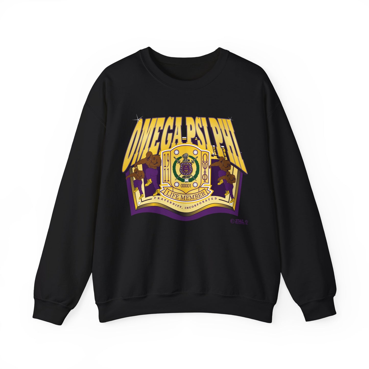 Omega Psi Phi Life Member Banner - Unisex Heavy Blend™ Crewneck Sweatshirt