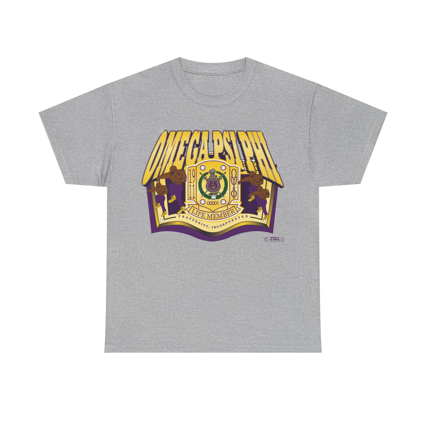 Omega Psi Phi Life Member Banner - Unisex Heavy Cotton Tee
