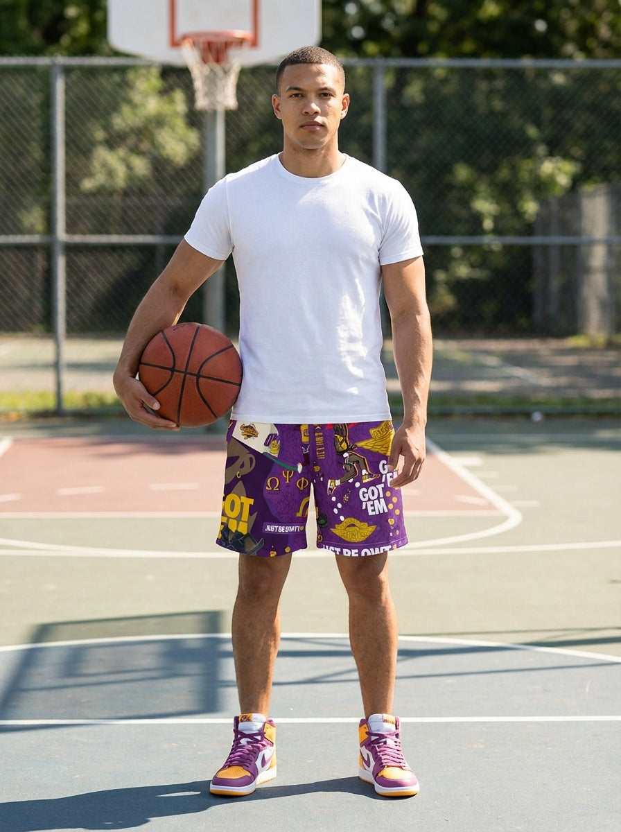 Omega Psi Phi The Greatest of All Time - All-Over Print Unisex Athletic Long Shorts