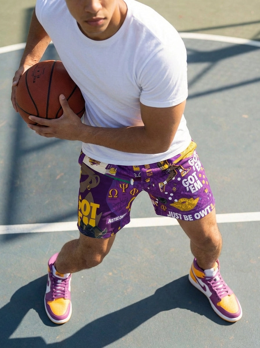 Omega Psi Phi The Greatest of All Time - All-Over Print Unisex Athletic Long Shorts