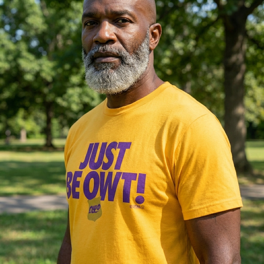 Just Be Owt Omega Psi Phi- Unisex Jersey Short Sleeve Tee