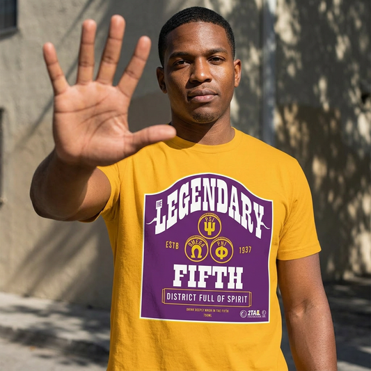 Omega Psi Phi Labeled Legendary Fifth District - Unisex Jersey Short Sleeve Tee