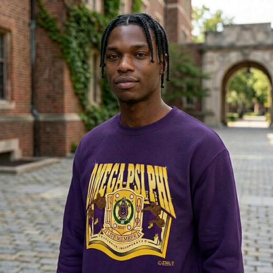 Omega Psi Phi Life Member Banner - Unisex Heavy Blend™ Crewneck Sweatshirt