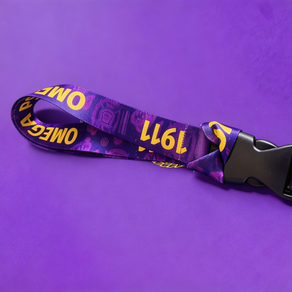 Omega Psi Phi Lanyard - Satin Screen Printed