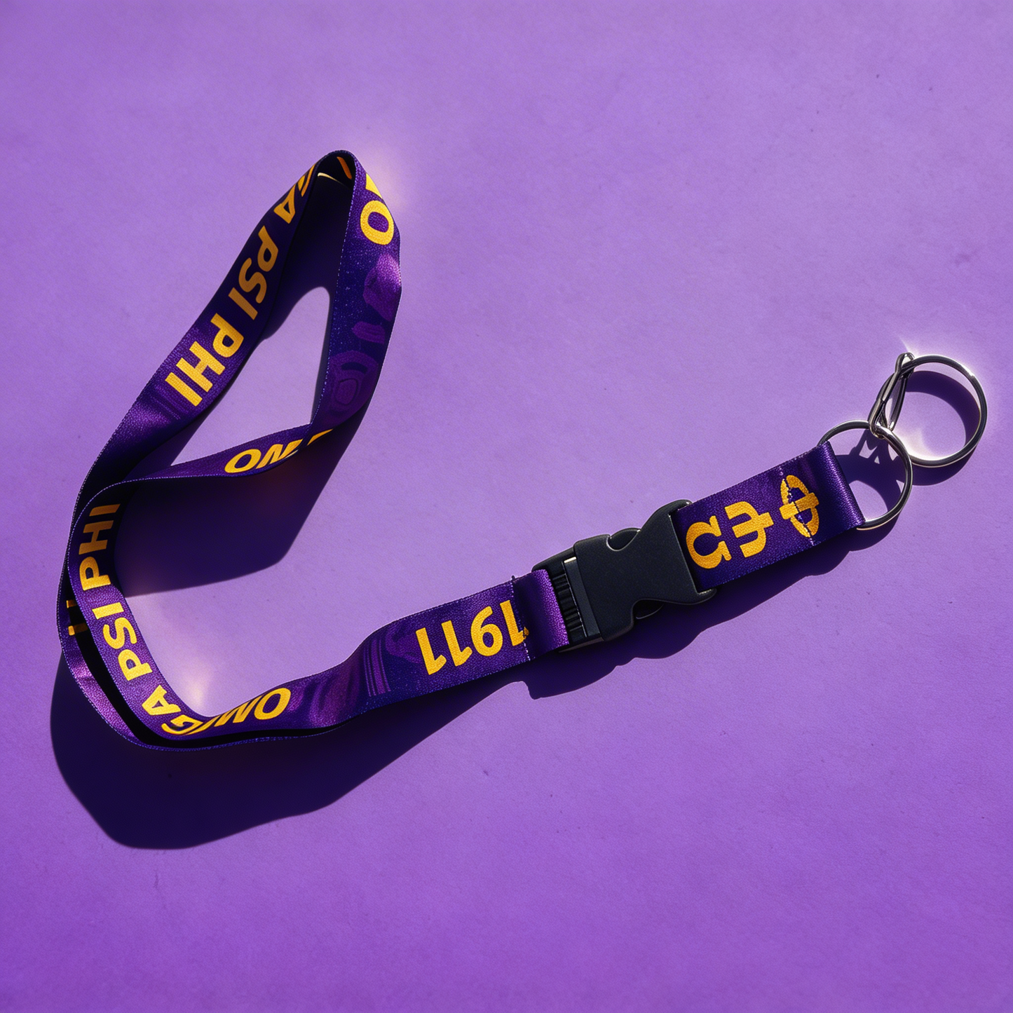 Omega Psi Phi Lanyard - Satin Screen Printed