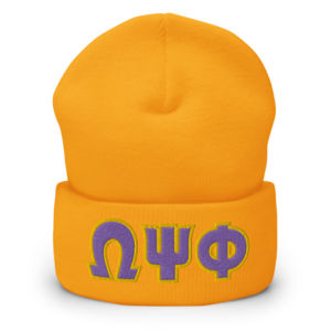 Simple Letter Omega Psi Phi - Cuffed Beanie