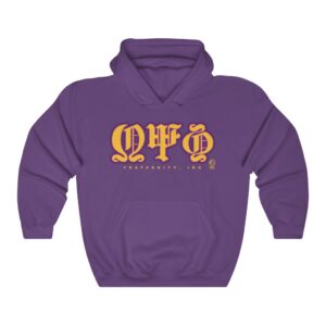 Omega Psi Phi Old English Letters - Unisex Heavy Blend™ Hooded Sweatshirt