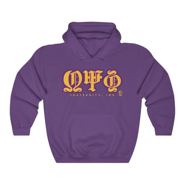 Omega Psi Phi Old English Letters - Unisex Heavy Blend™ Hooded Sweatshirt