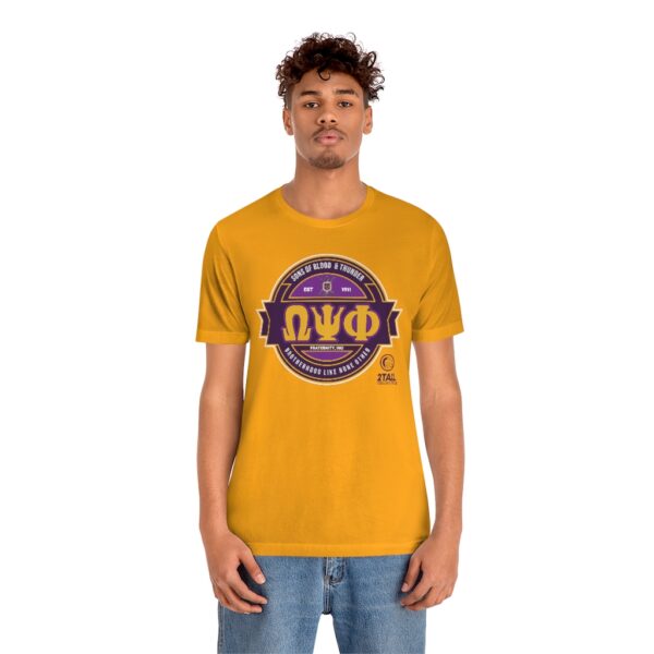 Omega Psi Phi Simple SOBAT Badge - Unisex Heavy Cotton Tee - Image 9