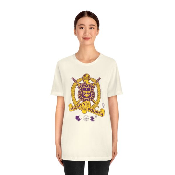 Omega Psi Phi Fourth D Badge  - Unisex Jersey Short Sleeve Tee - Image 2