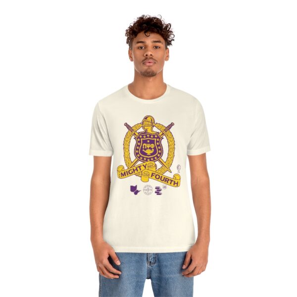Omega Psi Phi Fourth D Badge  - Unisex Jersey Short Sleeve Tee - Image 3