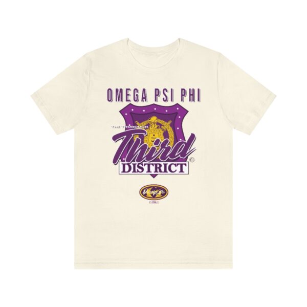 Omega Psi Phi The Thorough District Badge - Unisex Jersey Short Sleeve Tee - Image 2
