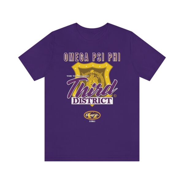 Omega Psi Phi The Thorough District Badge - Unisex Jersey Short Sleeve Tee - Image 3