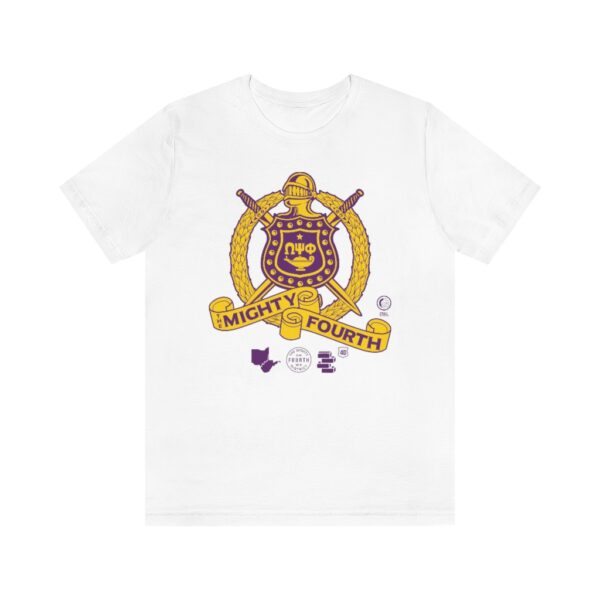 Omega Psi Phi Fourth D Badge  - Unisex Jersey Short Sleeve Tee - Image 4