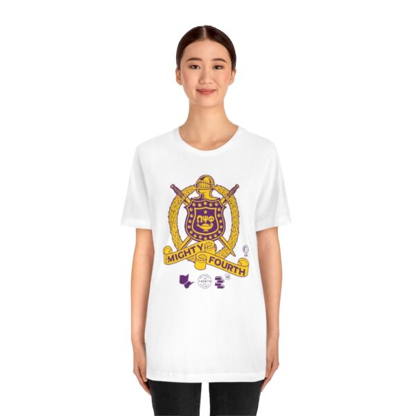 Omega Psi Phi Fourth D Badge  - Unisex Jersey Short Sleeve Tee - Image 5