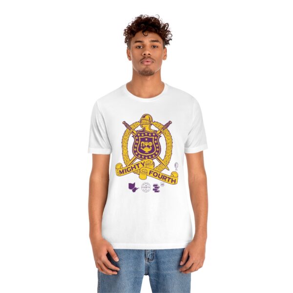 Omega Psi Phi Fourth D Badge  - Unisex Jersey Short Sleeve Tee - Image 6