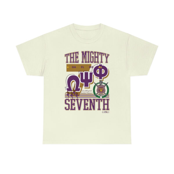 Omega Psi Phi The Mighty 7th - Unisex Heavy Cotton Tee - Image 3