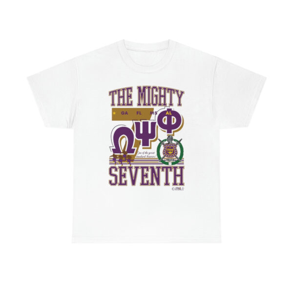Omega Psi Phi The Mighty 7th - Unisex Heavy Cotton Tee - Image 2