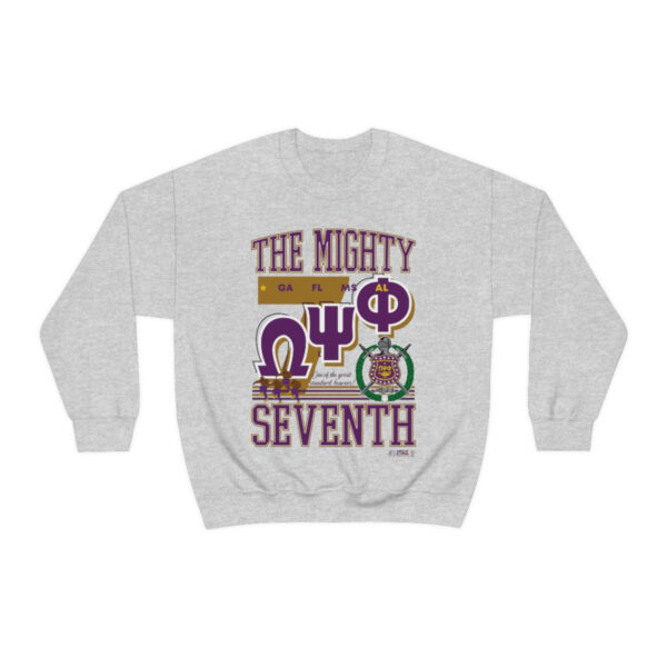 Omega Psi Phi The Mighty 7th - Unisex Heavy Blend™ Crewneck Sweatshirt - Image 3