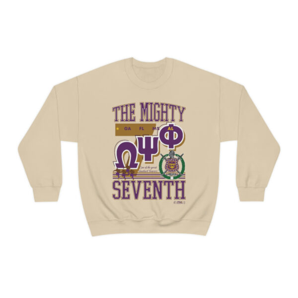 Omega Psi Phi The Mighty 7th - Unisex Heavy Blend™ Crewneck Sweatshirt - Image 4
