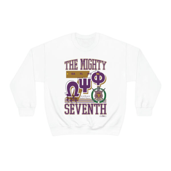 Omega Psi Phi The Mighty 7th - Unisex Heavy Blend™ Crewneck Sweatshirt - Image 2