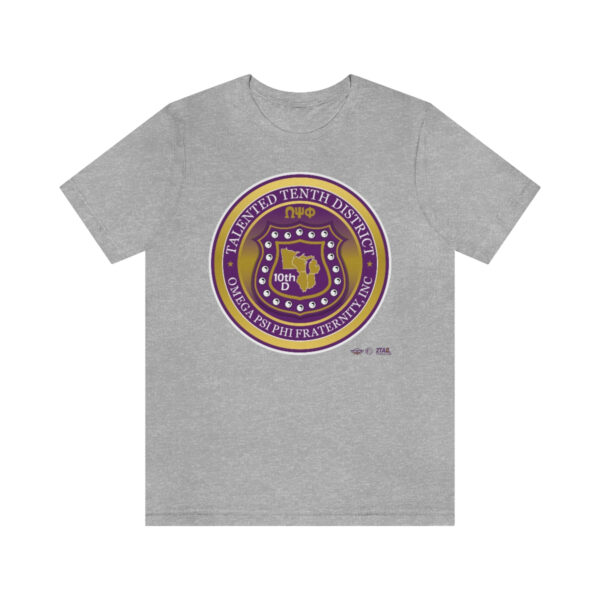 Shield Revisited for the10th District of Omega Psi Phi - Unisex Jersey Short Sleeve Tee - Image 5