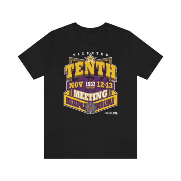 1937 Meeting for the 10th District of Omega Psi Phi- Unisex Jersey Short Sleeve Tee - Image 3
