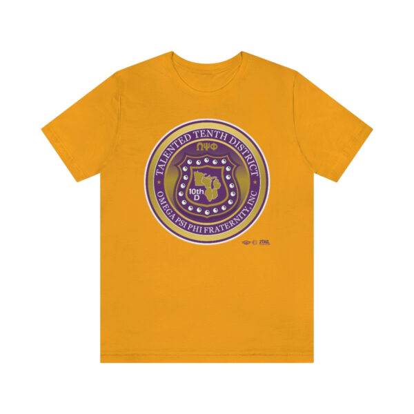 Shield Revisited for the10th District of Omega Psi Phi - Unisex Jersey Short Sleeve Tee - Image 4